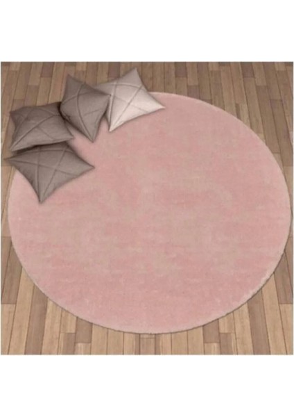 Yuvarlak peluş halı pofuduk puffy kaymaz taban