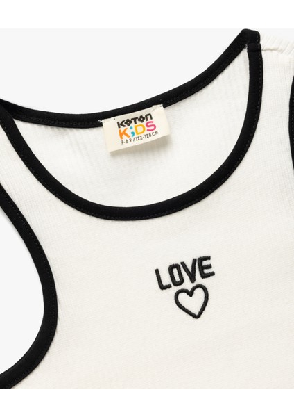 Kalp Baskılı Bisiklet Yaka Pamuklu Kaşkorse Atlet modelleri