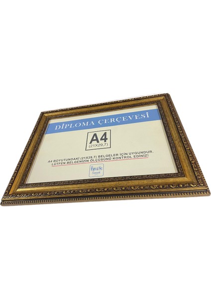 A4 Çerçeve Hakiki Camlı - Diploma ve Sertifika Çerçevesi - 21 x 30 Boyutu (A4) Içindir