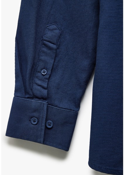 Pamuklu Slim Fit Uzun Kollu Italyan Yaka Gömlek modelleri