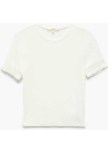 Viskon Slim Fit Kısa Kollu Bisiklet Yaka Tişört