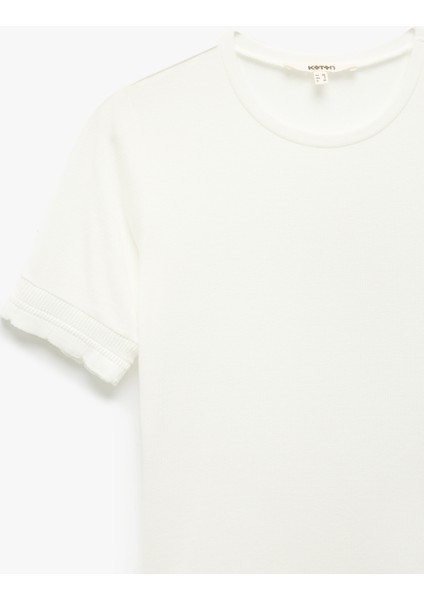 Viskon Slim Fit Kısa Kollu Bisiklet Yaka Tişört