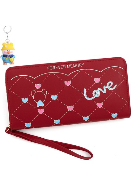 Bayanlar Uzun Kart Tutucu Uzun Cüzdan Çok Fonksiyonlu El Kayışı Büyük Kapasiteli Depolama Fermuarlı Kadın Çanta (Yurt Dışından)