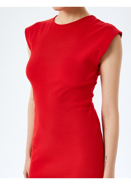 Kolsuz Bisiklet Yaka Slim Fit Midi Elbise indirimleri