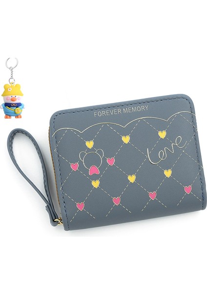 Bayan Kısa Cüzdan Basit Fermuarlı Küçük Para Cüzdanı Kart Tutucu Sevimli Para Cüzdanı (Yurt Dışından)