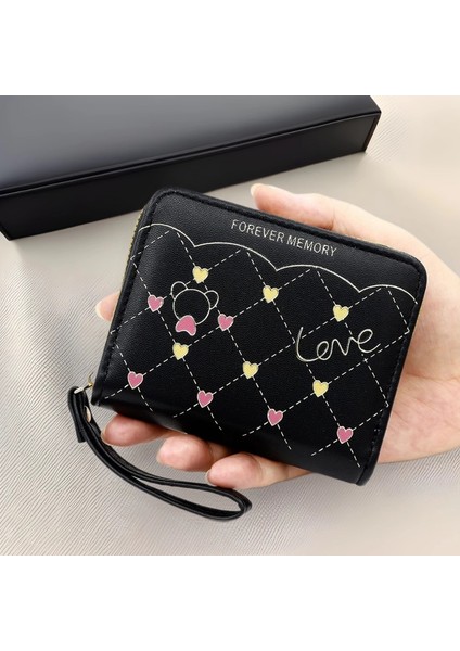 Bayan Kısa Cüzdan Basit Fermuarlı Küçük Para Cüzdanı Kart Tutucu Sevimli Para Cüzdanı (Yurt Dışından) indirimleri