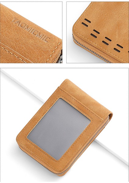 Erkek Organ Kart Tutucu Çok Fonksiyonlu Büyük Kapasiteli Fermuarlı Para Cüzdanı Kartvizit Kart Tutucu (Yurt Dışından) modelleri