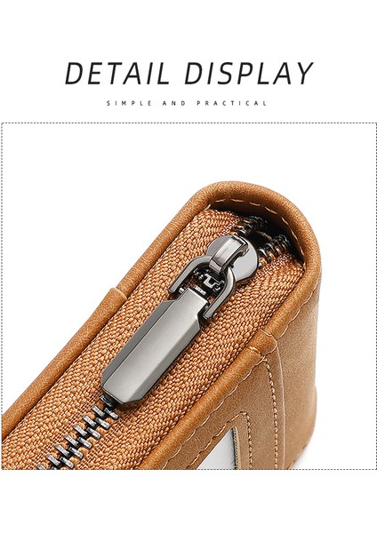 Erkek Organ Kart Tutucu Çok Fonksiyonlu Büyük Kapasiteli Fermuarlı Para Cüzdanı Kartvizit Kart Tutucu (Yurt Dışından) fırsatları