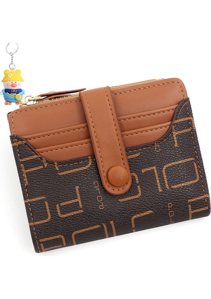 Kadın Cüzdanı Bayan Kısa Büyük Kapasiteli Çoklu Kart Yuvası Kart Tutucu Toka Para Cüzdanı (Yurt Dışından)