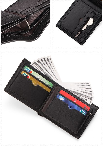 Moda Büyük Kapasiteli Yaratıcı Cüzdan Kısa Çok Fonksiyonlu Iki Katlı Iş Para Cüzdan Kart Tutucu (Yurt Dışından) fiyatları