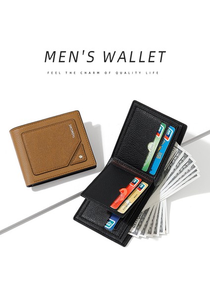 Moda Büyük Kapasiteli Yaratıcı Cüzdan Kısa Çok Fonksiyonlu Iki Katlı Iş Para Cüzdan Kart Tutucu (Yurt Dışından) fırsatları