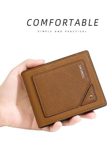 Moda Büyük Kapasiteli Yaratıcı Cüzdan Kısa Çok Fonksiyonlu Iki Katlı Iş Para Cüzdan Kart Tutucu (Yurt Dışından) indirimleri