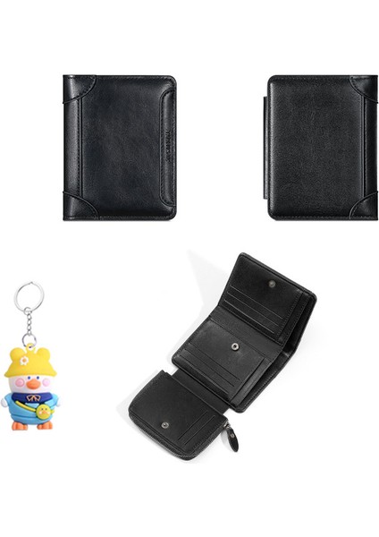 Erkek Kısa Cüzdan Büyük Kapasiteli Kart Yuvası Fermuarlı Kart Tutucu Para Cüzdanı (Yurt Dışından)