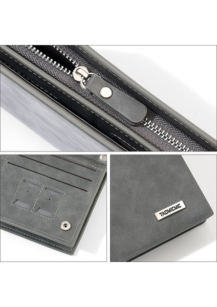 Iş Erkekler Kart Tutucu Başliyö Fermuarlı Clutch Çok Fonksiyonlu Moda Cep Telefonu Para Cüzdanı Cüzdan (Yurt Dışından)