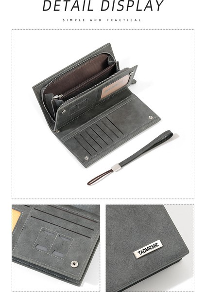 Iş Erkekler Kart Tutucu Başliyö Fermuarlı Clutch Çok Fonksiyonlu Moda Cep Telefonu Para Cüzdanı Cüzdan (Yurt Dışından)