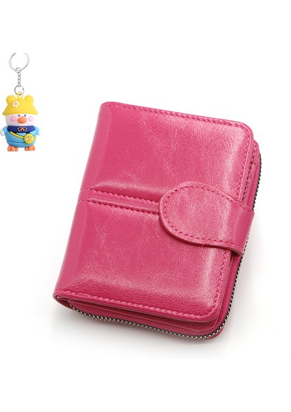 Bayanlar Kısa Cüzdan Moda Casual Basit Clutch Fermuarlı Çanta Çoklu Kart Yuvası Kart Tutucu Para Cüzdanı (Yurt Dışından)