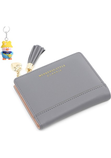 Bayan Cüzdanı Basit ve Çok Yönlü Püsküllü Çanta Fermuarlı Çanta Elli Çanta Boş Para Çanta Bayan Kısa Cüzdan (Yurt Dışından)