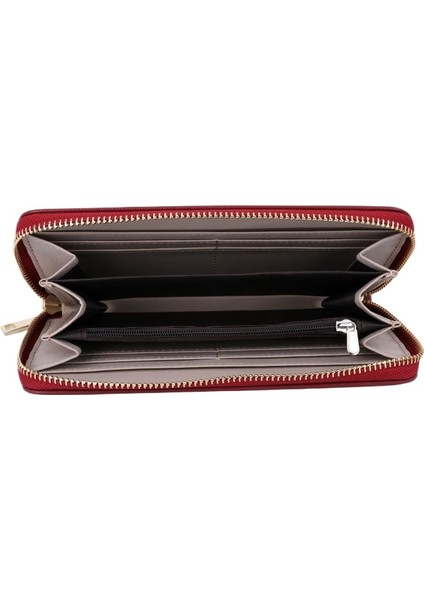 Cüzdan Moda Bayanlar Uzun Fermuarlı Clutch Kadın Kart Tutucu Çoklu Kart Yuvası (Yurt Dışından)