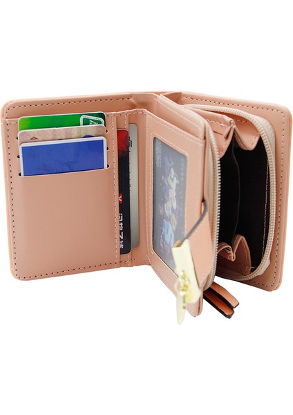Bayanlar Cüzdan Kısa Büyük Kapasiteli Iki Katlı El Çantası Kart Tutucu Para Cüzdanı (Yurt Dışından) fırsatları