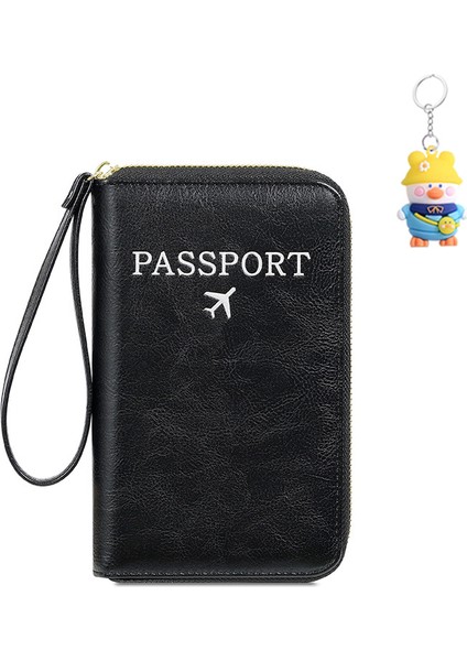 Taşınabilir Büyük Kapasiteli Çok Kart Yuvası Kart Tutucu Pasaport Tutucu Depolama Fermuarlı Uçak Bileti Cep Telefonu (Yurt Dışından)