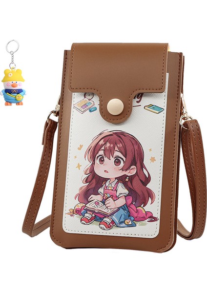 Dokunmatik Ekranlı Kız Telefon Çantası Sevimli Bayan Tek Omuz Crossbody Çanta Ince Mini Cüzdan (Yurt Dışından)