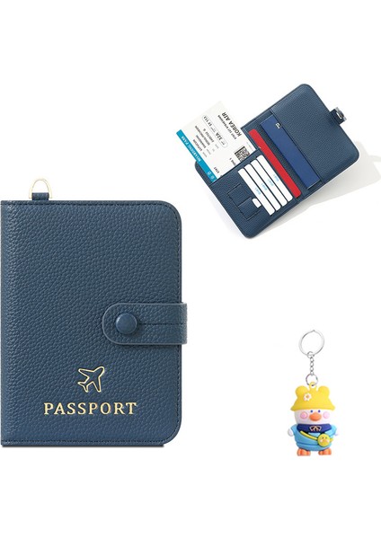 Bayanlar Pasaport Çantası Kapağı Uçak Bileti Sertifikası Saklama Çantası Halkalı Boyun Seyahat Kartı Tutucu Cüzdan (Yurt Dışından)