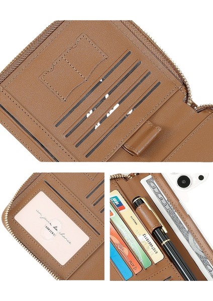 Taşınabilir Büyük Kapasiteli Çok Kart Yuvası Kart Tutucu Pasaport Tutucu Depolama Fermuarlı Uçak Bileti Cep Telefonu (Yurt Dışından) indirimleri