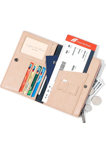 Kart Tutucu Basit Fermuarlı Para Cüzdanı Kimlik Depolama Çantası Büyük Kapasiteli Sevimli Çoklu Kart Yuvası Pasaport Çantası Uçak Bilet (Yurt Dışından) fiyatları