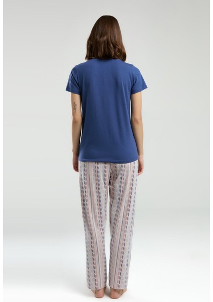 Kadın Indigo Kısa Kol Pijama Takımı fırsatları