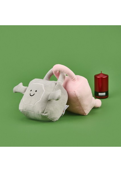 Soft Kilit Figürlü 2'li Yastık - Pembe / Gri