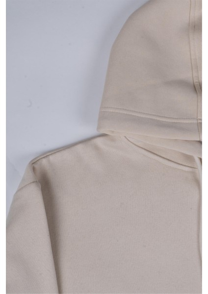Çetinkaya Mentality 3589 Kapüşonlu 3 Iplik Şardonlu Aplike Nakışlı Taş Sweatshirt