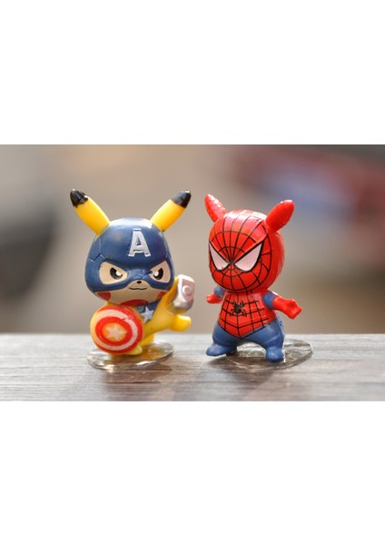 6 Avengers Cos Bikachu Mini Dıy Peyzaj Mikro Peyzaj Dekorasyon Süsleme Biblolar (Yurt Dışından)