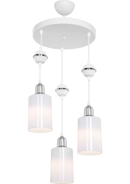 Akses Küre Krom 3'lü Opal Salon Yemek Odası Oturma Odası Antre Mutfak Çocuk Odası Yatak Odası Avize modelleri