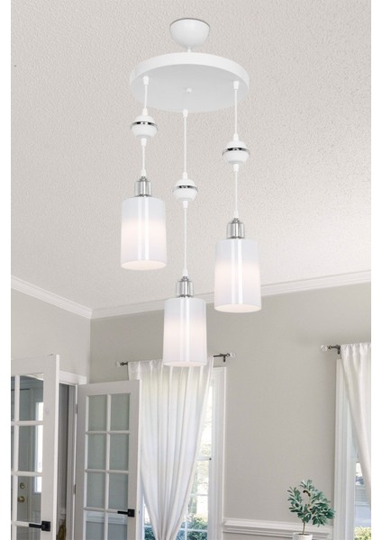 Akses Küre Krom 3'lü Opal Salon Yemek Odası Oturma Odası Antre Mutfak Çocuk Odası Yatak Odası Avize fırsatları