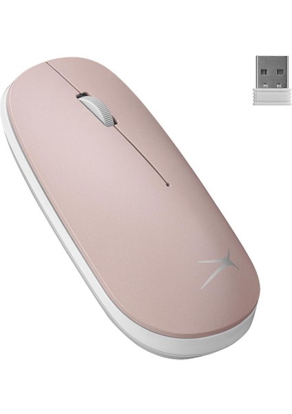 ALBM7305 Pembe 2.4ghz USB 1600DPI Alkalin Pilli Kablosuz Mouse
