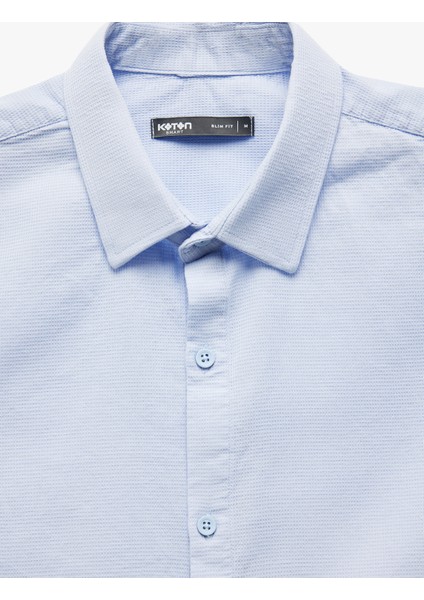 Pamuklu Slim Fit Uzun Kollu Italyan Yaka Gömlek modelleri
