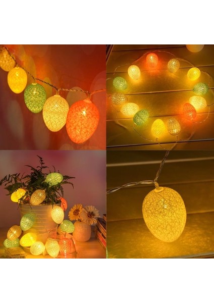 4.8m 30 LED Pamuk Ipliği Renkli Yumurta Lambası Dize Renkli Işık (Yurt Dışından)