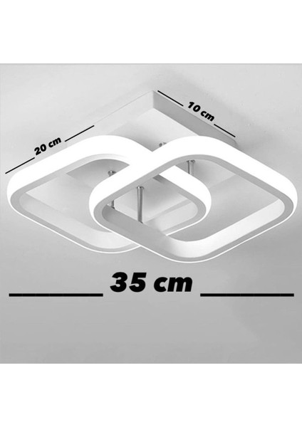 Kare hol,antre,yatak odası,çocuk odası ıçin modern led avize beyaz kasa beyaz ışık 1 adet modelleri
