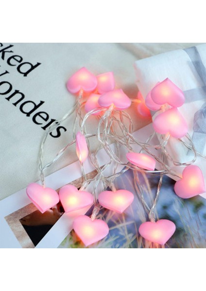 LED Peri Işıkları Aşk Kalp Aydınlatma Yatak Odası Ev Decoracion 3m 20LED Pembe (Yurt Dışından)