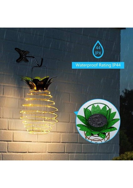 30 LED Açık Demir Ananas Dize Güneş Fener Teleskopik Avize Modern Sundurma Işık (Yurt Dışından)