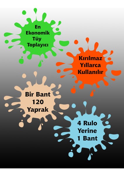 Yeşil + 1 Bant 120 Yaprak Koli Bantlı Tüy Toplayıcı, tüy toplama rulosu yerine modelleri