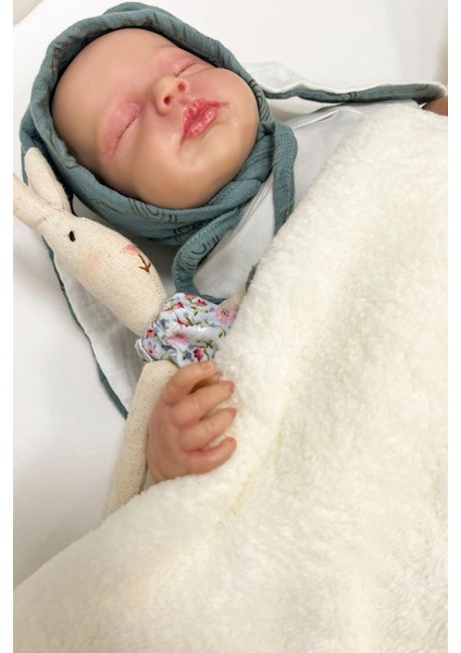 Peluş Çift Yüz Battaniye (80 x 90) - Vibe Serisi - Little Rabbit