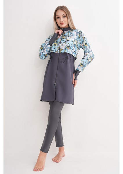 Tam Kapalı Tesettür Mayo 2322 Pera Sarılar Gri