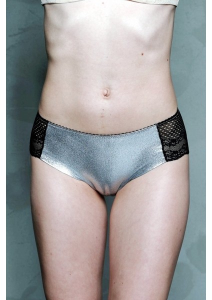 Moonlight 3004 Gümüş Dantel Detaylı Slip Külot