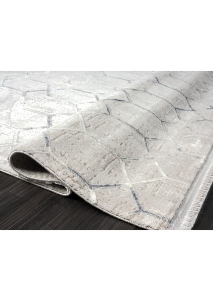 Sofia Gri Halı Lacivert Detaylı Geometrik Desen Modern Akrilik Iplik Dokuma Oturma Odası Halısı modelleri