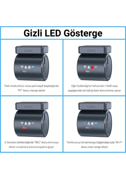 Mini 3 Pro 2k 1296P Wdr 135° Geniş Açı Lens Araç Kamerası
