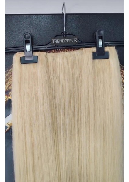 Yarımay + 2 Yan 150 gr 65-70 cm Gerçek Saç Çıtçıt Platin Renk fırsatları