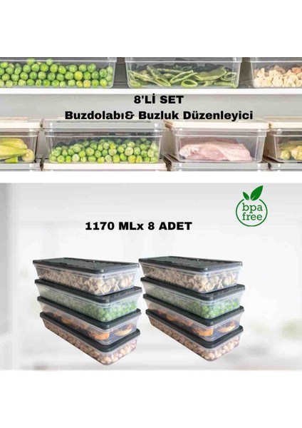 Saklama Kabı buzdolabı organizer set difriz uyumlu saklama kabı
