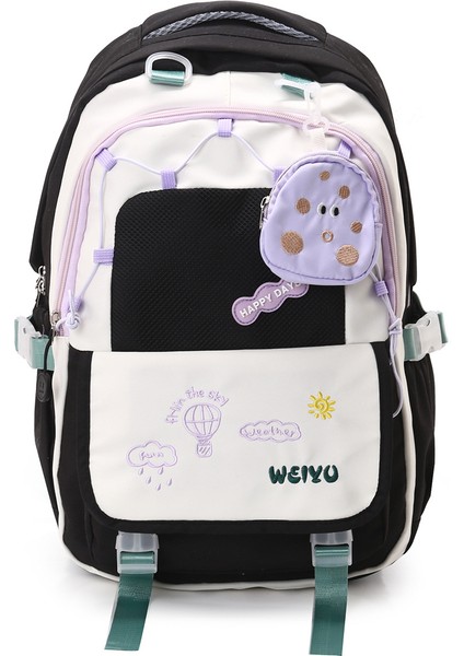 Ortaokul Okul Çantası Kadın Büyük Kapasiteli Yüksek Görünümlü Sırt Çantası Yeni Sevimli Rahat Öğrenci Sırt (Yurt Dışından)