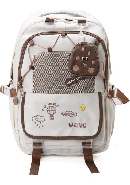 Ortaokul Okul Çantası Kadın Büyük Kapasiteli Yüksek Görünümlü Sırt Çantası Yeni Sevimli Rahat Öğrenci Sırt (Yurt Dışından)